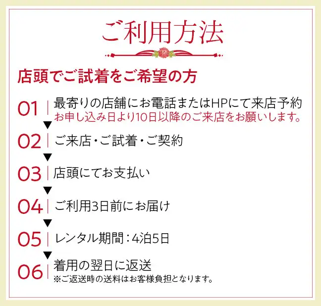 留袖レンタルご利用方法